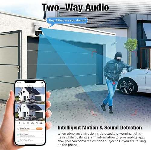 Miniatura 3 de Fuers Cámara IP de seguridad para sistema de CCTV en el hogar, cámara IP PoE 360 con doble lente, cámara de vigilancia impermeable para interiores y