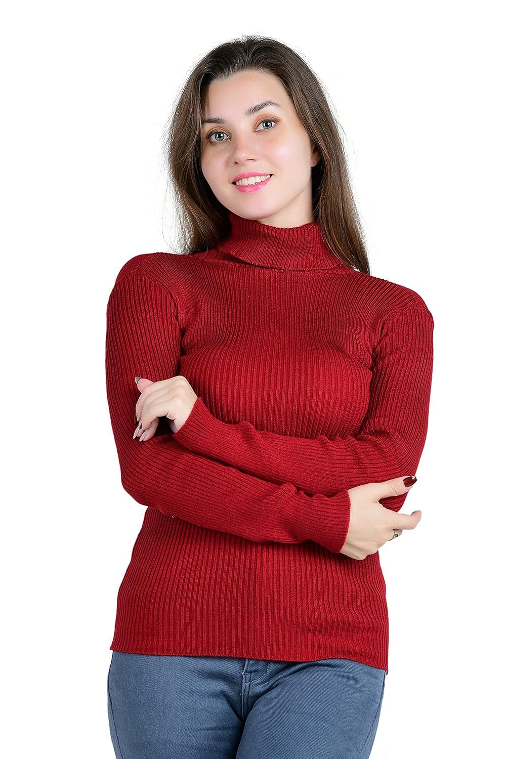 BODYTECH Women's Woollen Warm Full Sleeves High Neck/Inner/Skivvy Sweater Jacket for Winters-image-2
