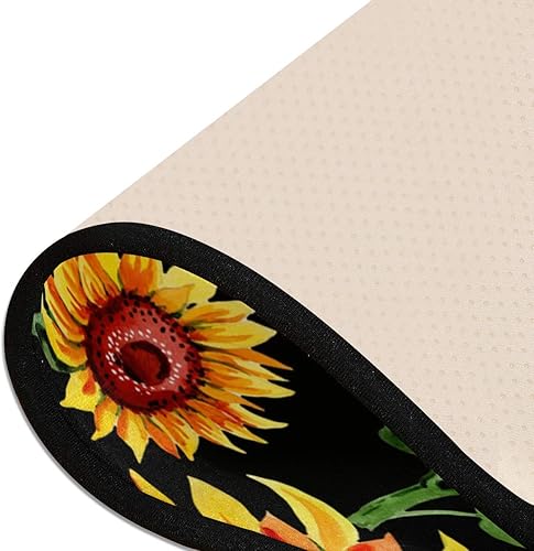 Miniatura 6 de Alfombras de cocina florales de girasol, antideslizantes, suaves, alfombra de baño, alfombra de pasillo para el hogar, comedor, sala de estar,