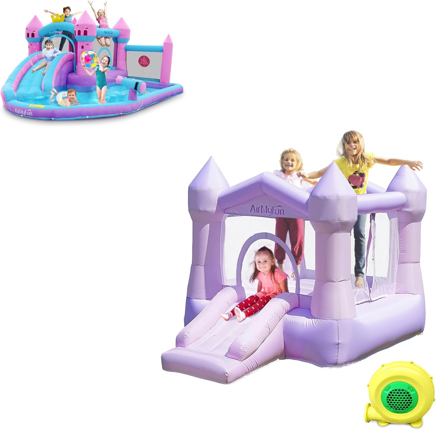 AirMyFun Water Slide and White Party Bounce House