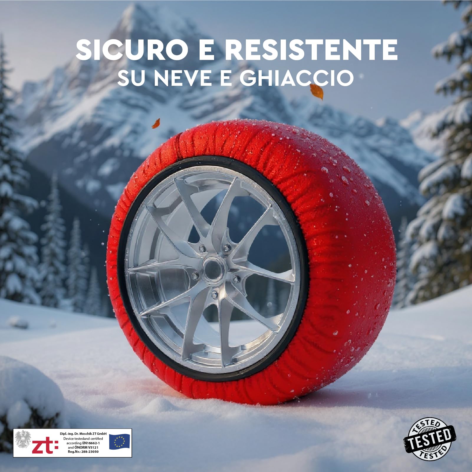 Calze da Neve per Auto Omologate Italia EN 16662-1 Taglia S - DriveonSnow EssentialGo Montaggio Rapido 2 Min - Rispetta Obbligo di Legge Adatte a Nevicate Occasionali anche Veicoli non Catenabili