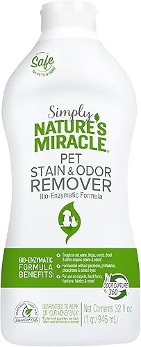 Nature's Miracle Simply Pet - Removedor de manchas y olores, 32 onzas, fabricado con 86% de tensioactivos derivados de plantas