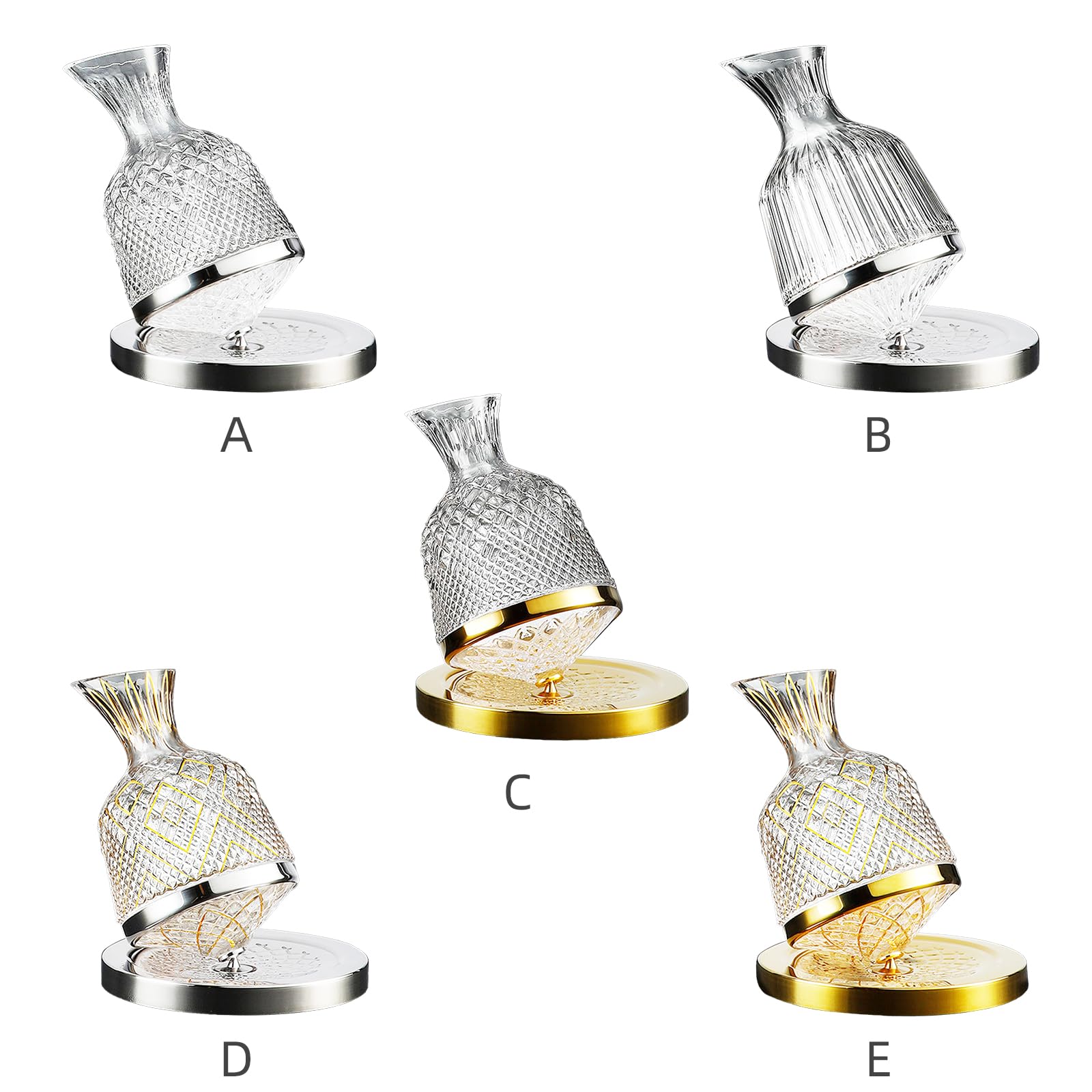 Decanter Per Vino Fatto A Mano Con Accessori - Caraffa Aeratore Per Vino Rosso Senza Piombo