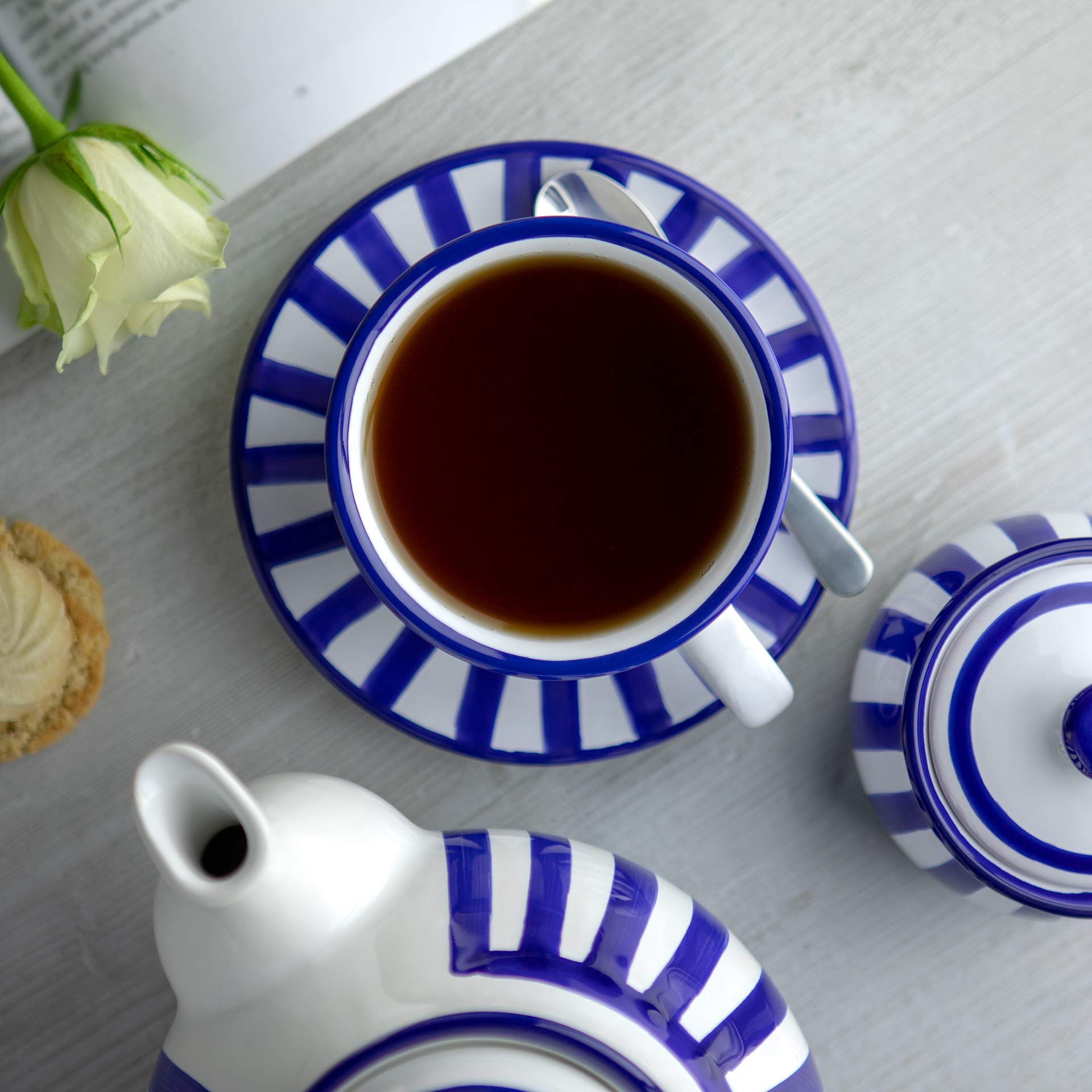 City to Cottage Marineblauw Gestreept | Designer Handgemaakt