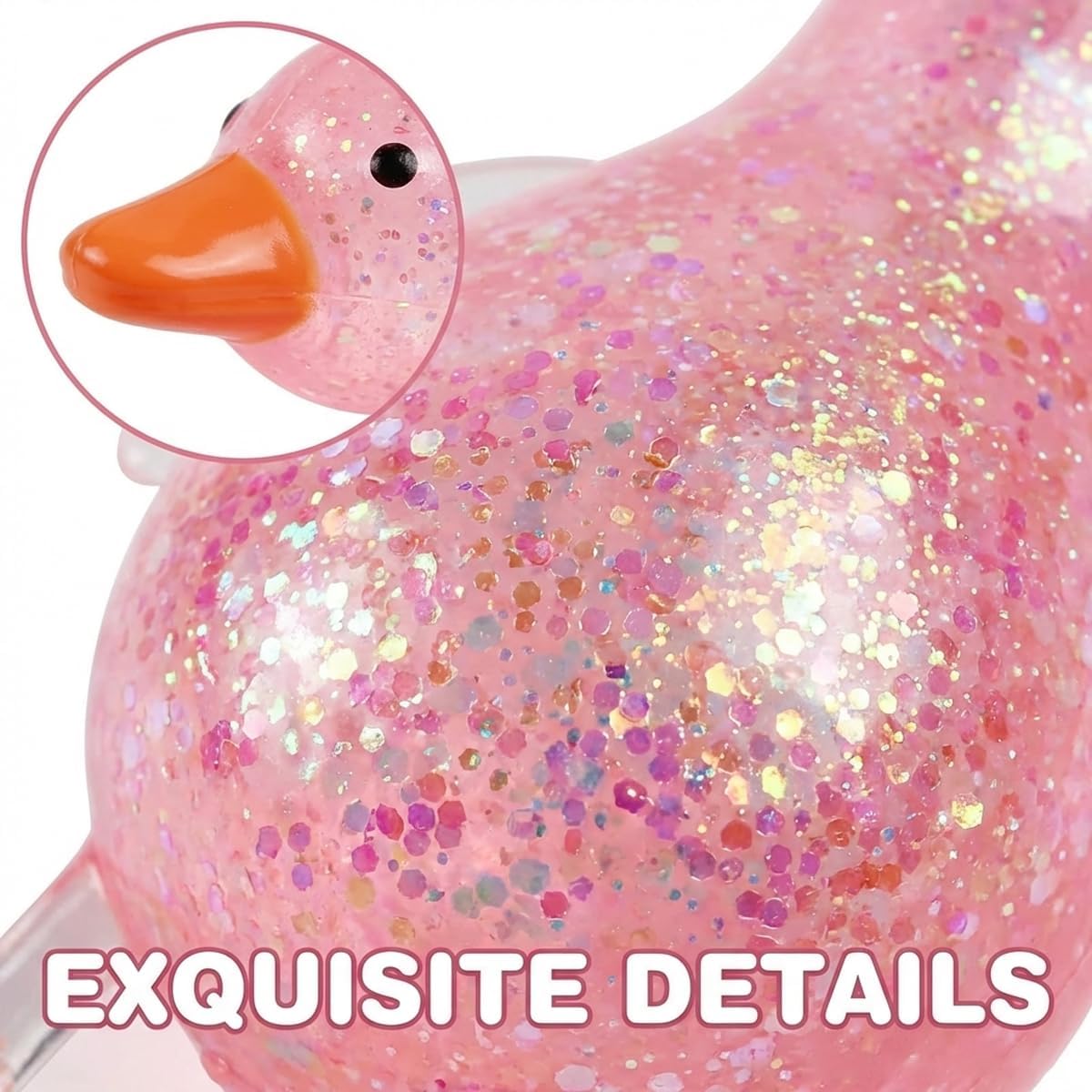 Cute Duck Squishy Stress Ball – Soft Pink Sugar Squishy Fidget Toy, Slow Rising Moldable Sensory Toy for Stress & Anxiety Relief, Relaxing Desk Toy(Pink)