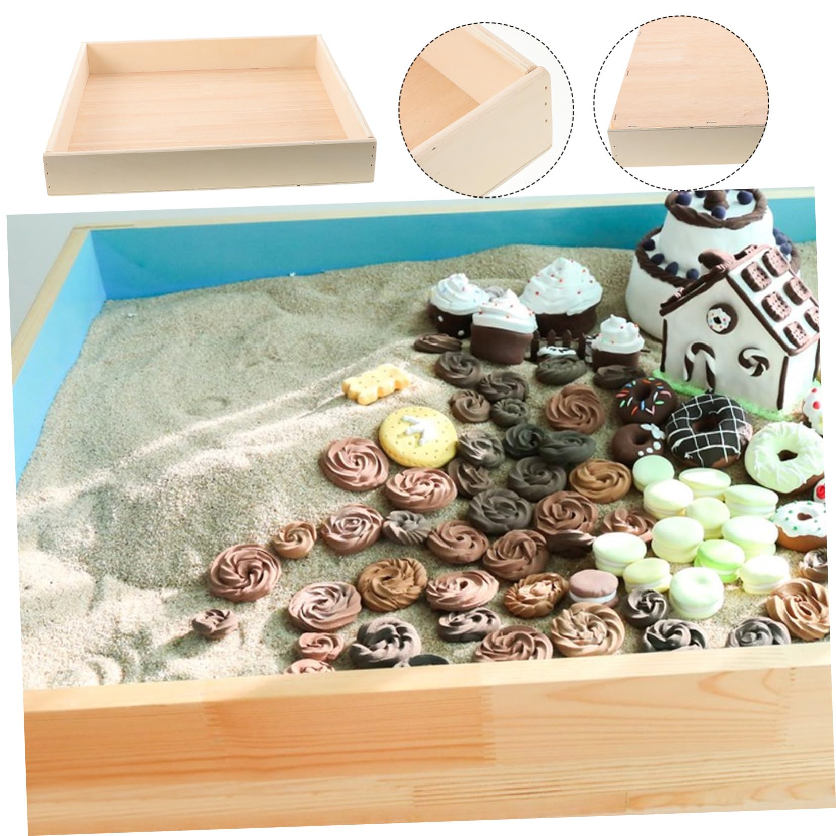 TOYANDONA Sandbox Portatile Legno Per Ragazzo Ragazza Sabbiere Per Attività Indoor e Outdoor Gioco Creativo e Sicuro Design Elegante e Compatto