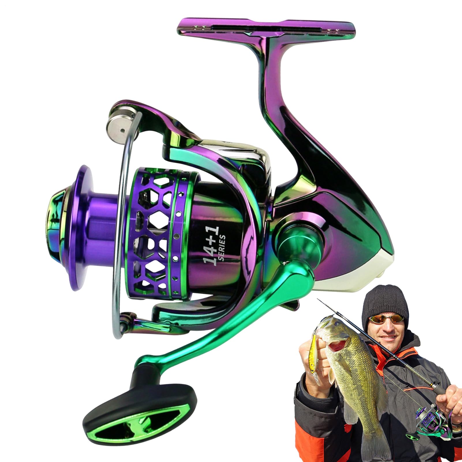 Kołowrotek spinowy Saltwater, baitcasting Fishing Reels, 13x12,5x7,8 cala Uroczy skok kół zębatych Spinner do łowienia ryb, okoni, pstrągów, przygód wędkarskich