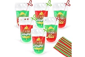 Whaline 36 Set Funny Christmas Mini Liquor Bottle Carrier Team Naughty Team Nice