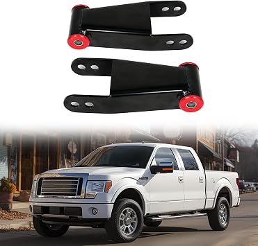 KUAFU 2-3 inch Rear Drop Lowering Leveling Shackles Compatible with Ford F150 2004-2014 2WD 4WD Adjustable