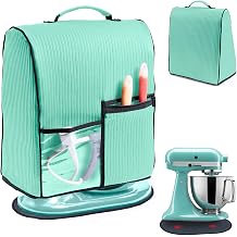 BAGSPRITE Stand Mixer Cover with Applicance Slider for KitchenAid 4.5/5 Quart Bowl Lift Mixers   Kitchen Appliance Dust Cover with Pockets for Kitchen Aid Accessories and Attachments