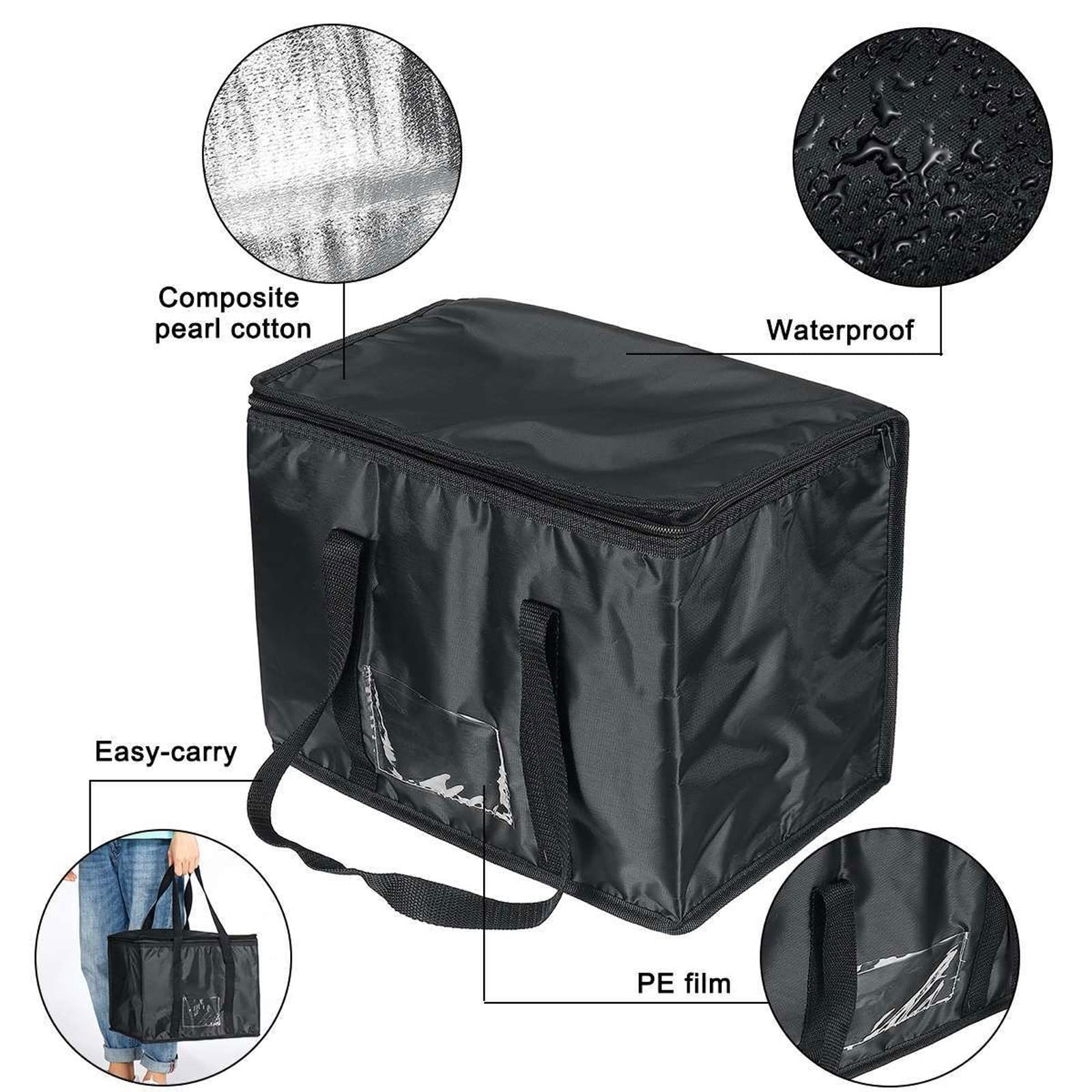 Lunchtaschen, faltbar, große Kühltasche, tragbare Isoliertasche für Lebensmittel und Kuchen, Thermobox aus Aluminiumfolie, wasserdichte Eispackung, Lunchbox