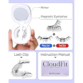 BEYELIAN Magnetic Eyelashes with Applicator Kit, Reusable Natural Look False Lashes, No Glue Needed Soft Magnetic Lashes for Eye M14 (Lightweight & Comfortable)