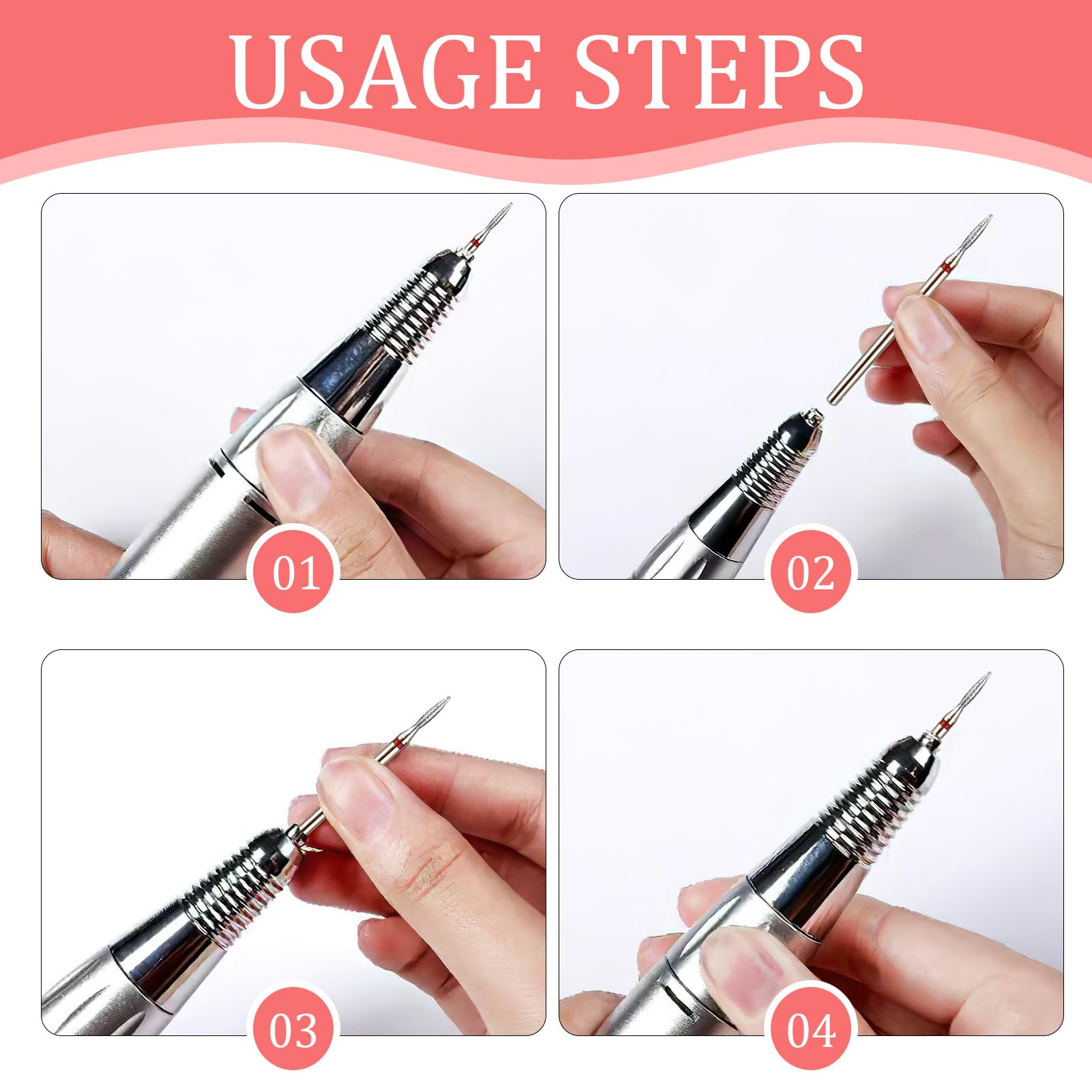 30 Piezas Fresas Pulidoras para Uñas de Acero al Tungsteno, Brocas para Manicura y Pedicura Eléctrica, Fresas para Torno Manicura, Accesorios Profesionales para Torno de Uñas