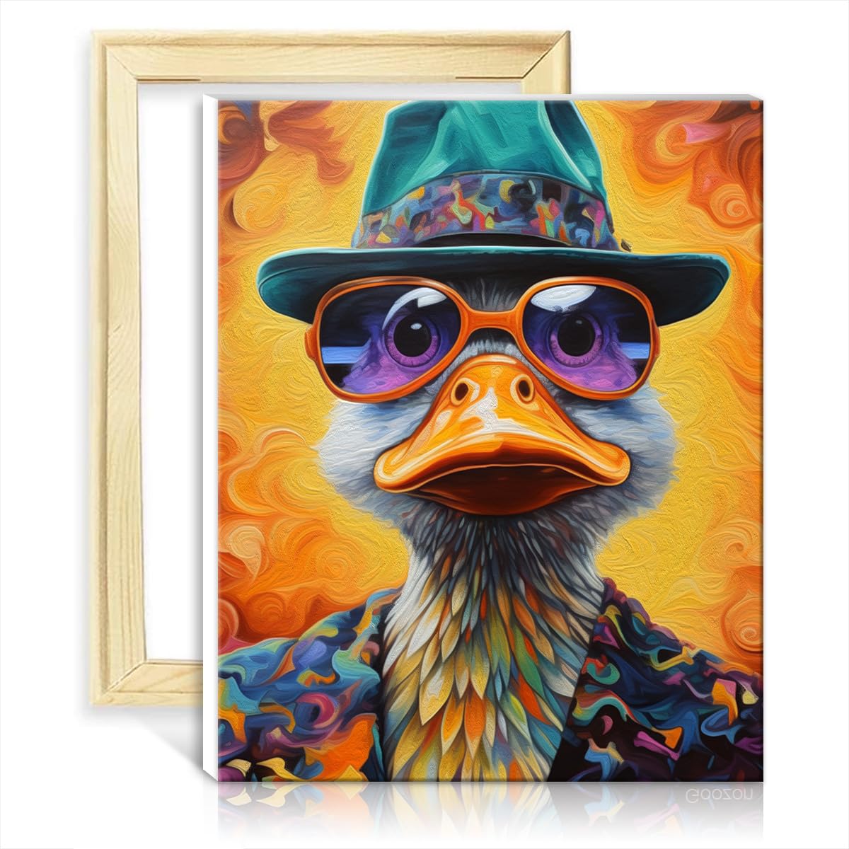 TANGFEIY Paint by Number Paintting Ducks DIY Digital Oil Painting Kits on Canvas Acrylic Number with Paintbrushes House Art Deco Crafts with Frame(30x40cm)