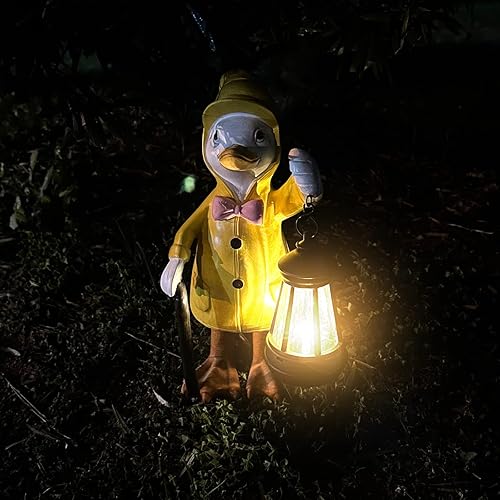 Miniatura 9 de Escultura solar de adorno de jardín con luces LED, estatua de animal al aire libre, farol solar, decoración de patio, regalos