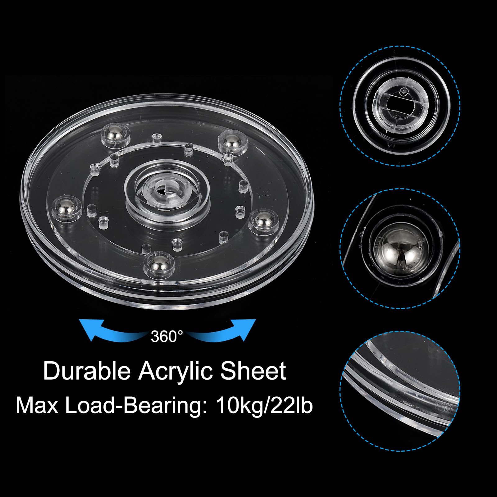 PATIKIL 4 Inch Heavy Rotating Swivel Stand - Image 3