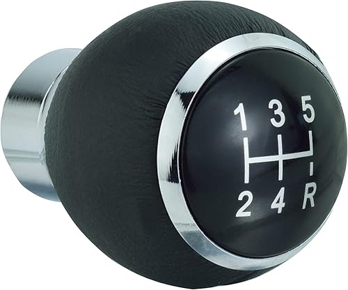 Abfer Pomo de palanca de cambios de 5 velocidades, palanca de cambios de cuero, palanca de cambios para la mayoría de vehículos manuales