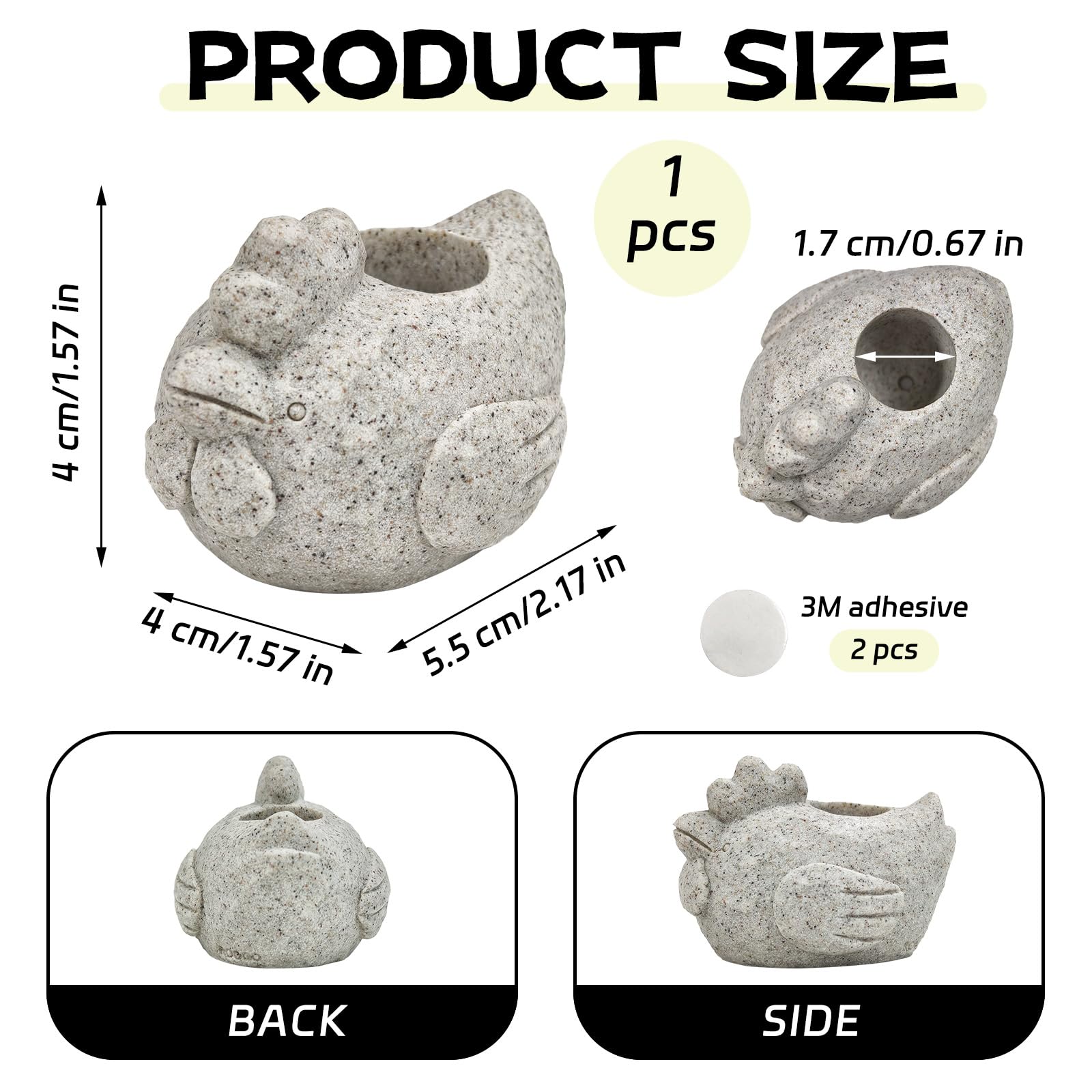 SNOMEL Cute Rabbit Toothbrush Stand - Mini Animal Resin Holder For Bathroom, Office, Or Desk, Single Brush/Pen Holder With Non-Slip Base