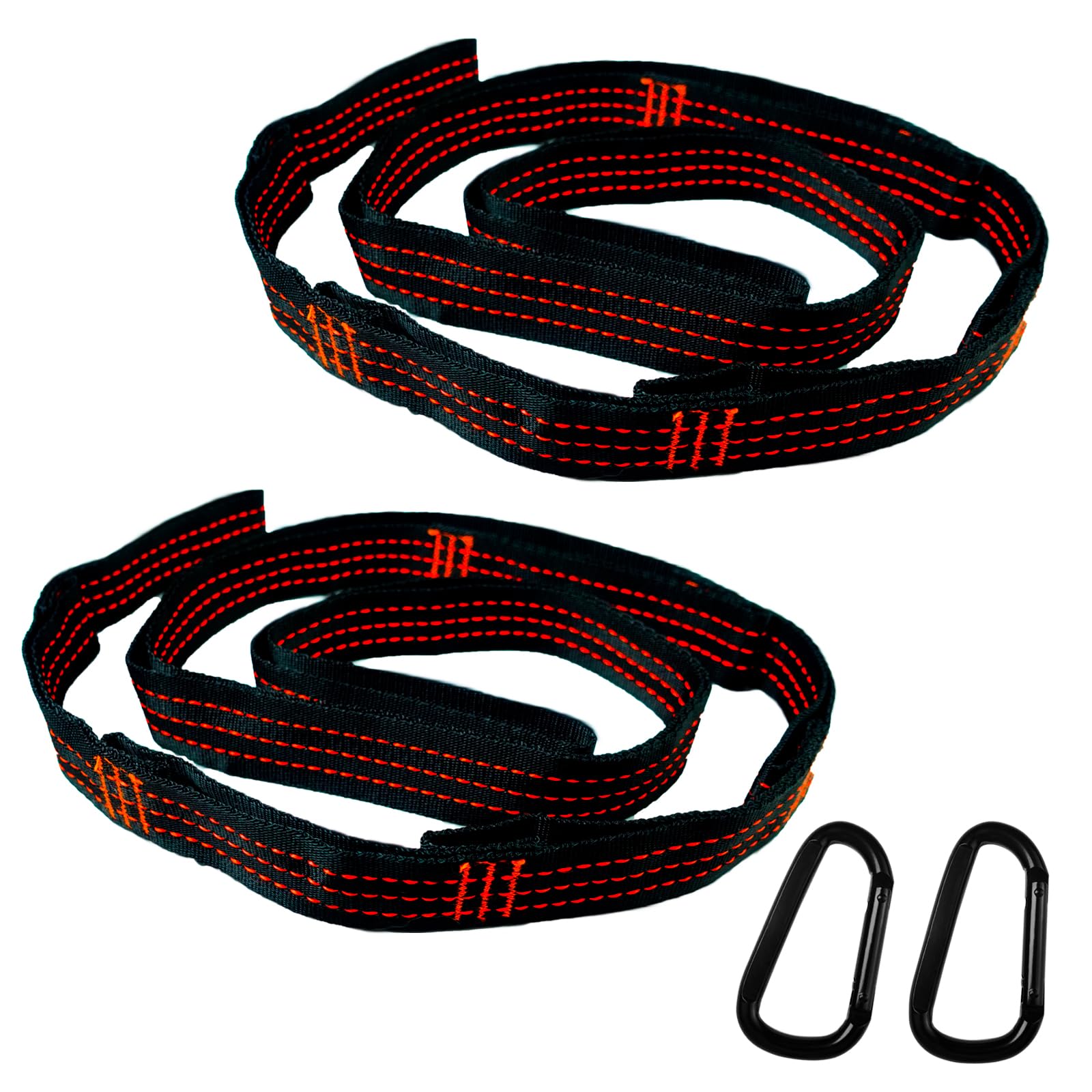 2 Sangles Hamac 2m Avec Mousquetons - Fixation Solide 400 Kg Pour Hamac, Balançoire Arbre, Camping & Jardin !