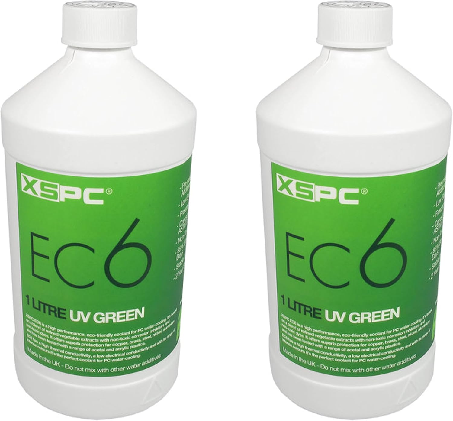 XSPC EC6 High Performance Premix PC Coolant, Translucent, 1000 mL, Blue UV, 2-Pack