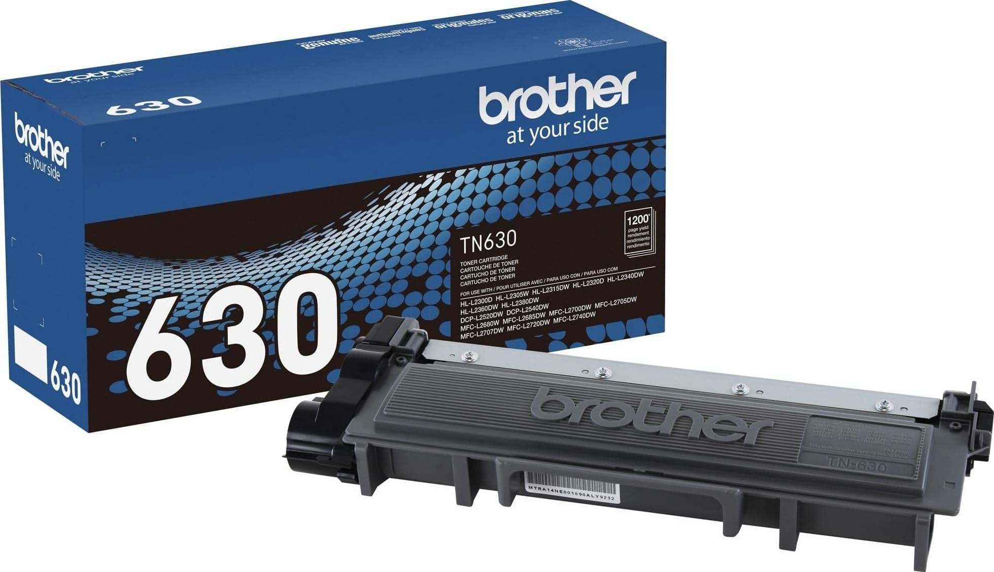 Brother Genuine Standard Yield Toner Cartridge, TN630, Replacement Black Toner, Page Yield Up to 1,200 Pages, Amazon Dash Replenishment Cartridge