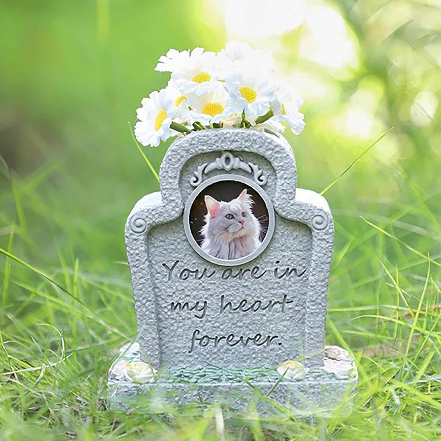 Pet Memorial Stones, Pet Tombstone, Dog Flowerpots Memorial Stone Monument Gift, Personalised Memorial Plaque(Companionship)