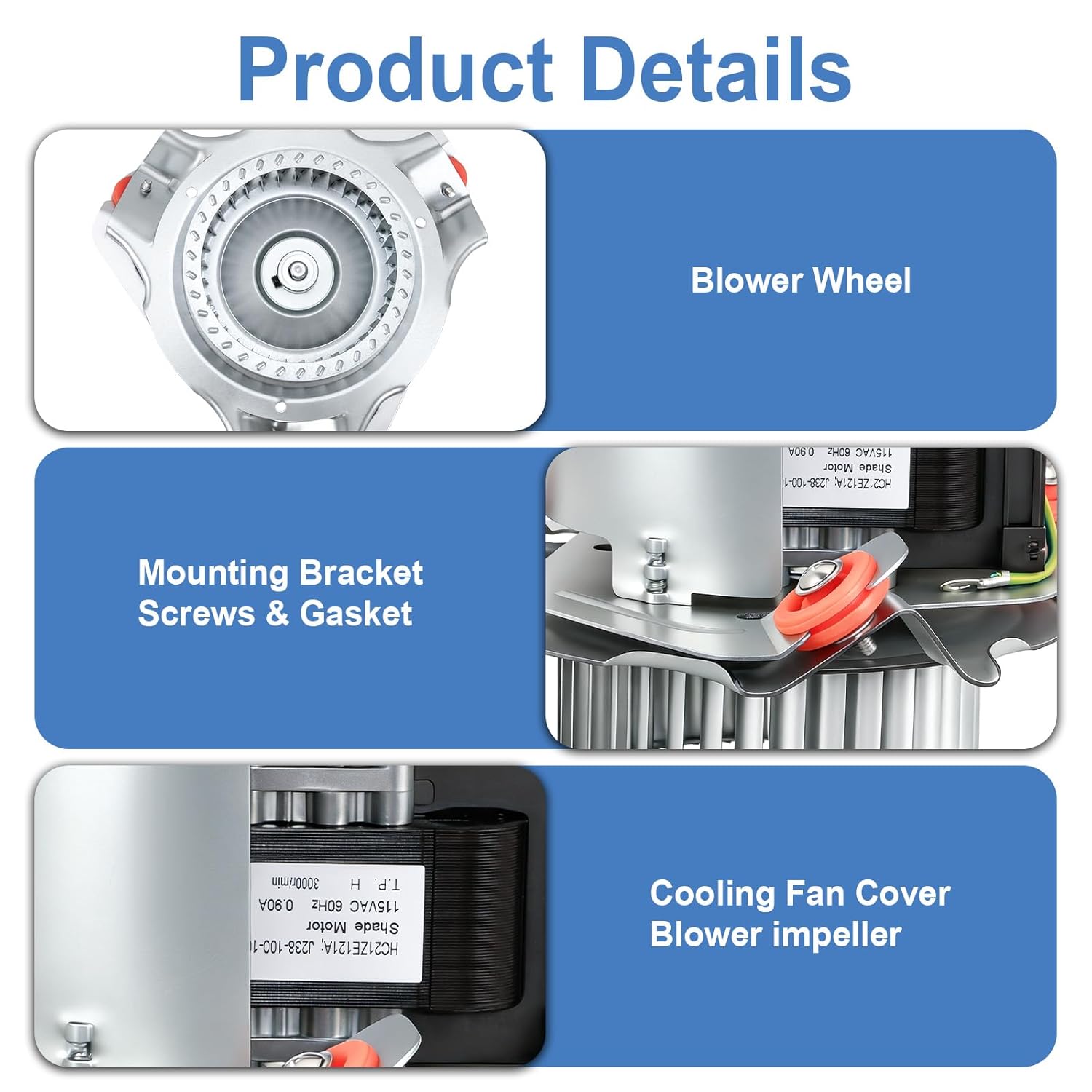 HC21ZE121A J238-100-10108 Furnace Draft Inducer Motor Assembly, Compatible with Carrier, Bryant, Payne Furnaces, Replaces HC21ZE121, J238-100-10108AT, 71582741