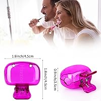 Vista 2 de Hxezoc Paquete de 4 tapas para cepillo de dientes de viaje, protector de cepillo, clip portátil de plástico para el hogar, viajes, negocios