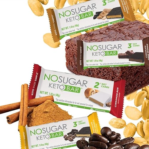 Vista 43 de Snack Keto Bar sin azúcar, bajo en carbohidratos, sin azúcar, con macros aptos para dieta cetogénica