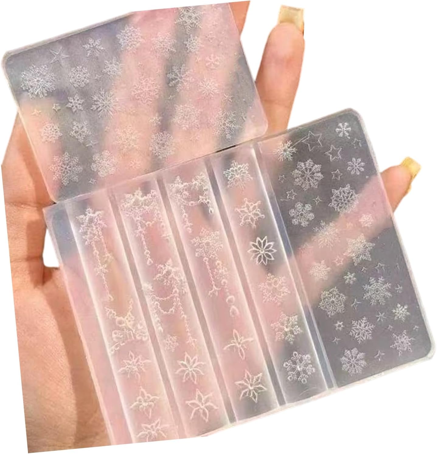 Silicone Nails Art Accessories Snowflake Theme Nails Decorative Mold Silicone Texture for Various Types Easy Mold