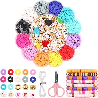 1Set Bracelet Making Kit 13-in-1 with 1860 Resin Pieces and Soft Pottery Clay Beads for DIY Jewelry Party Crafts Home, Flower