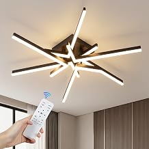 55W LED Ceiling Light Fixture, Dimmable Sputnik Flush Mount, Black