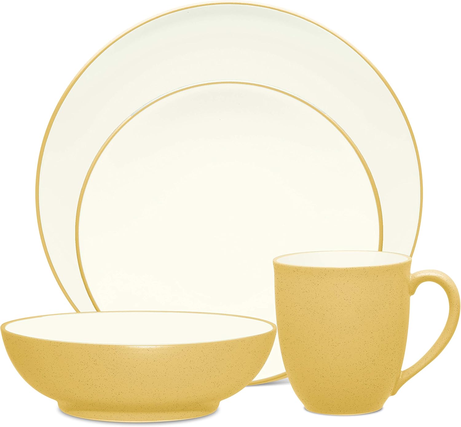 Noritake Colorwave Mustard 4-Piece Place Setting, Black