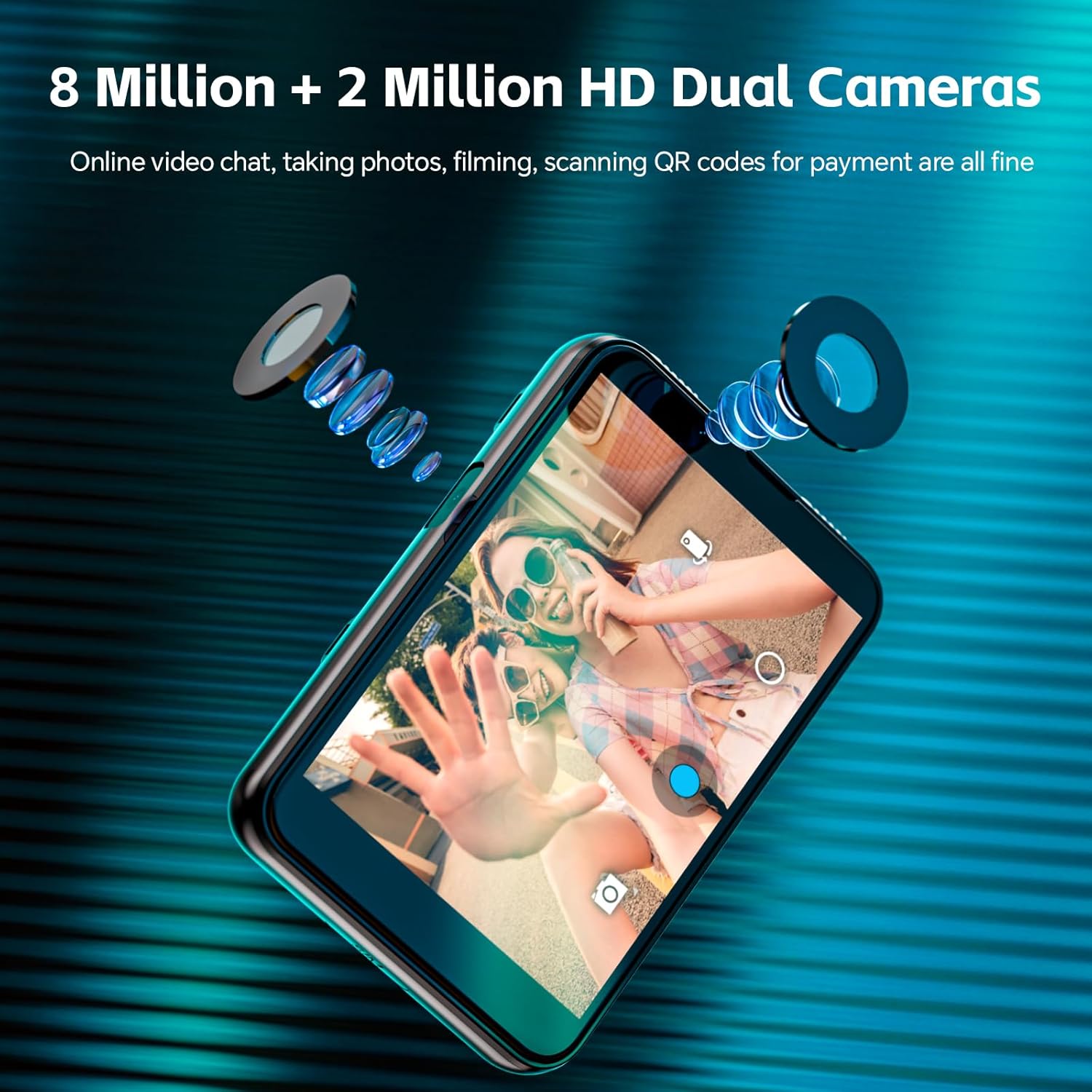 LOKMAT 2.88" Large Screen 4G SIM Card Smart Watch, Android 11 Smartwatch with Phone Call, 6GB+128GB Dual Cameras, Detachable Watch Head,1500mAh Sport WiFi Bluetooth GPS Smart Watches(Black)