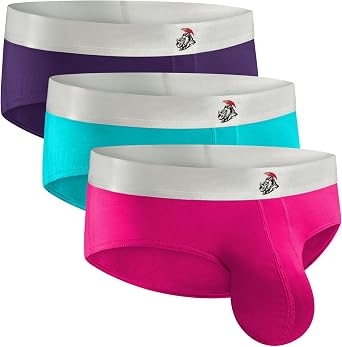 Real Men Nylon & Modal Mid-Rise Briefs - ABCD Custom Pouch Size - Waist XS-5XL