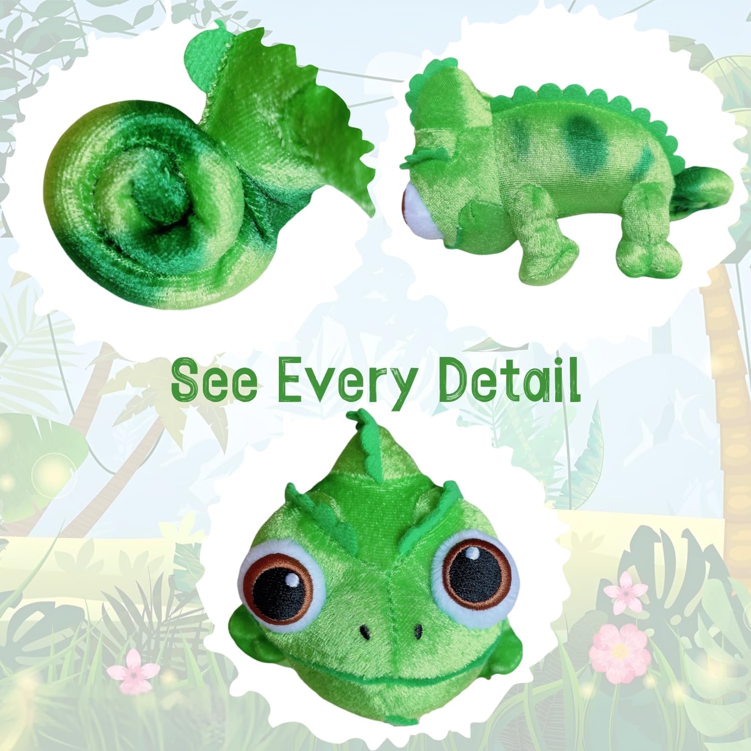 Salvado Lizard Plush Shoulder Magnet，Chameleon Stuffed Animal Toys for Kids and Fans（6.3 in）