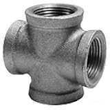 SNGSPK Black cast iron pipe fittings, female four-way fittings, cross fittings,For vintage style DIY projects/furniture/shelves etc (Pack of 1) (1 INCH)