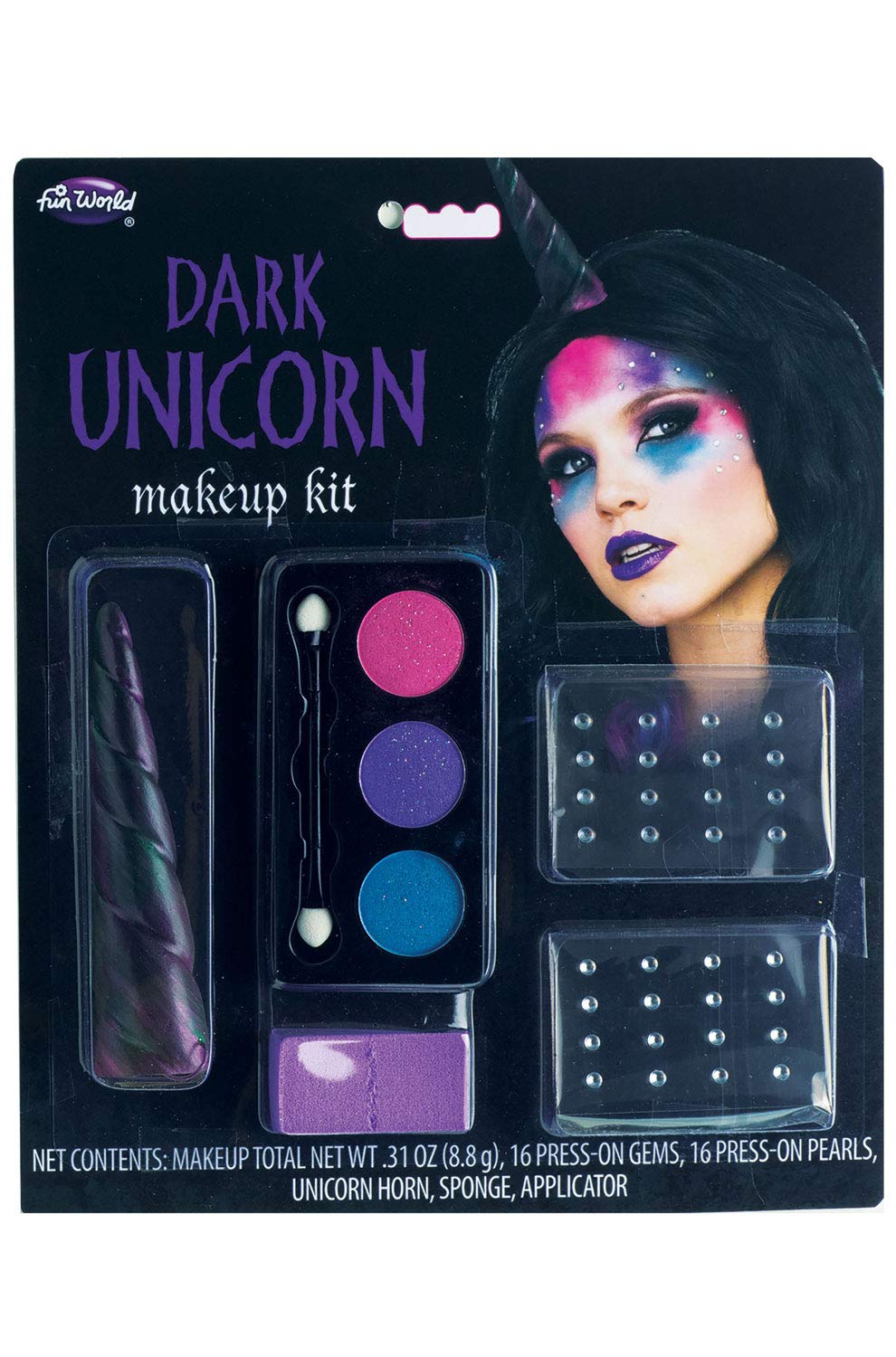 Fun World Dark Unicorn Make-Up Kit, Standard