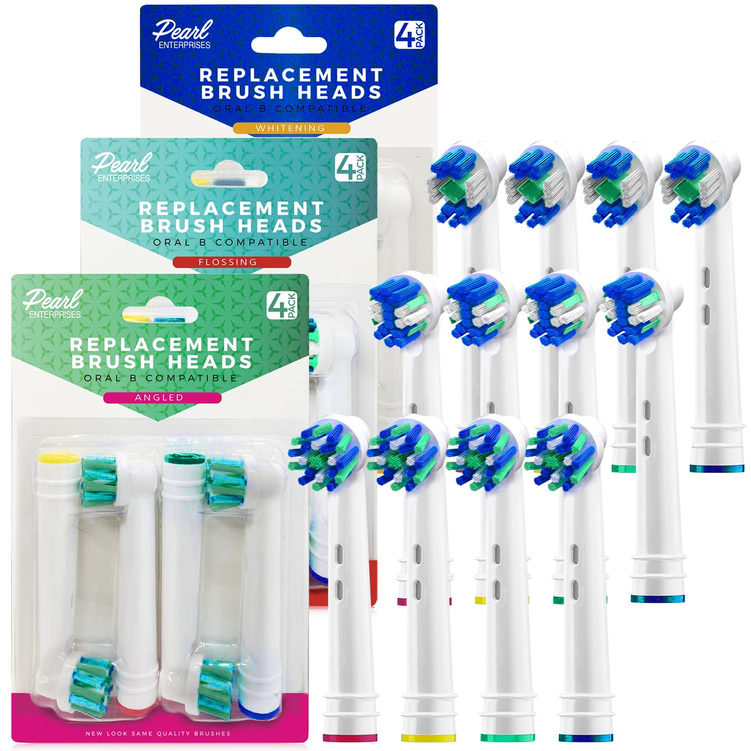 Cabeçotes de Escova de Dente para Oral B, 12 Unidades, Substituição com Cerdas Dupont Médias - Refis Assortidos para Escova Elétrica Profissional - Imagem 2