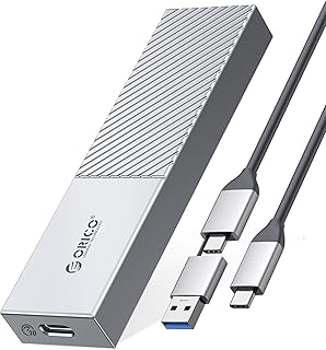 ORICO NVMe Enclosure Aluminum USB C to M.2 SSD Enclosure Reader, USB 3.2/3.1 Gen 2 10Gbps to NVMe M-Key External M2 Adapter Support UASP Trim Smart (Fits NVMe SSDs 2230/2242/2260/2280)-M206-SV