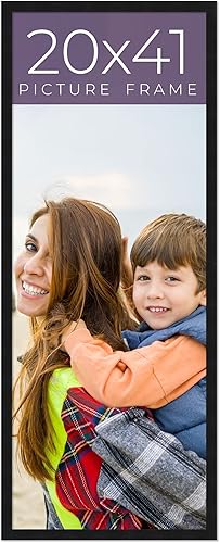 Marco de fotos negro de madera real de 20 x 41 pulgadas de ancho de 0.75 pulgadas  Profundidad del marco interior de 0.5 pulgadas  Marco de fotos