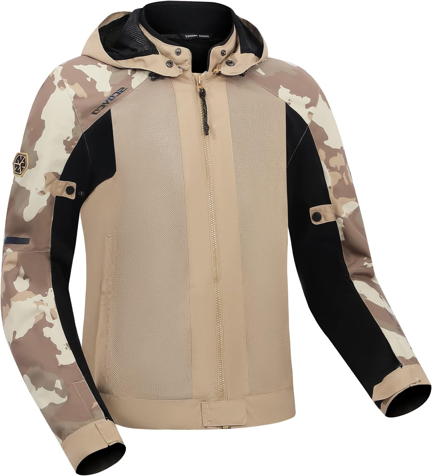 Scoyco Motorcycle Jacket Camo Sleeve Cordura Textile Motorbike Hoodie All Season