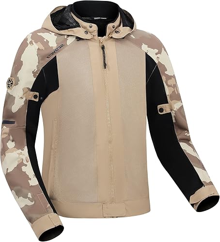 Scoyco Chaqueta de motocicleta con capucha y cremallera blindada CE con capucha extraíble para todas las estaciones disponible en Yaxa Mexico