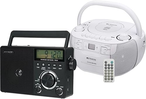 Retekess TR621 CD y reproductor de casete Combo TR635 Radio portátil de onda corta, radio digital AM FM, pantalla LCD retroiluminada, ATS, toma de