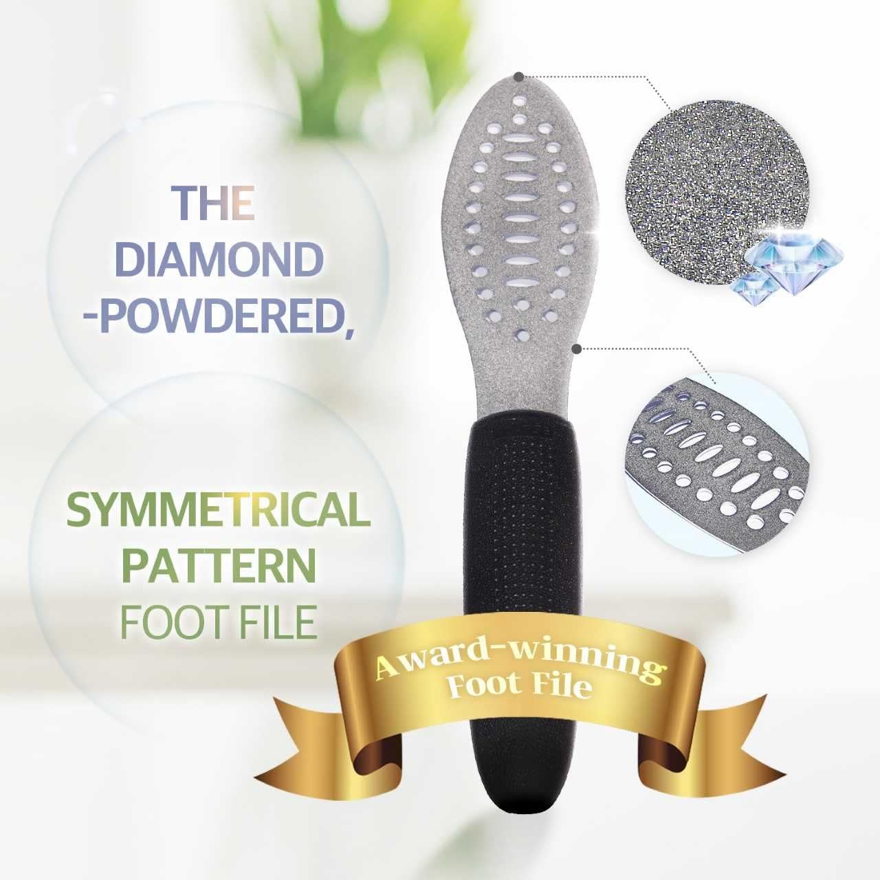 2-Sided Diamond Coated Foot Scrubber Callus Remover Foot File Foot Care