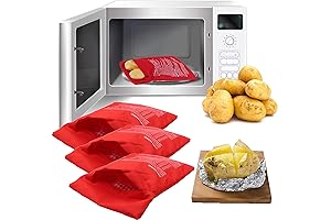 3-Pack Reusable Microwave Potato Bag: Make Perfect Potatoes in 4 Minutes