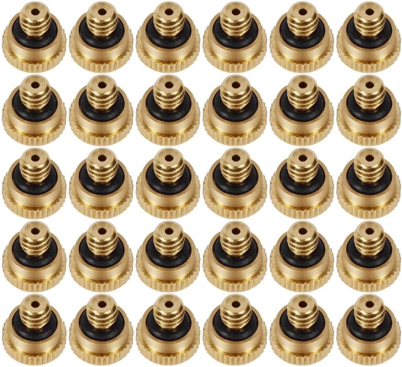 Misting Nozzles Brass Low Pressure Atomizing Misting Sprayer for Outdoor Cooling System, 10/24 UNC (Color : 30pcs, Size : 0.8mm)