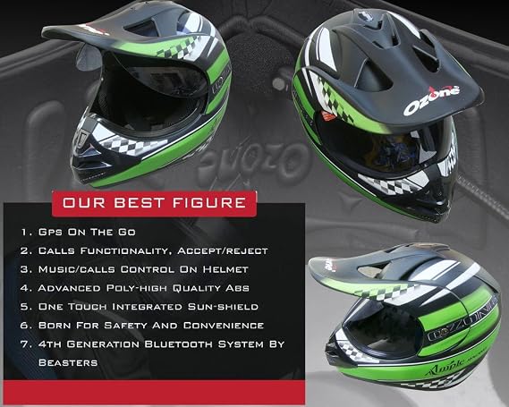 Green Bluetooth Bike Helmet 