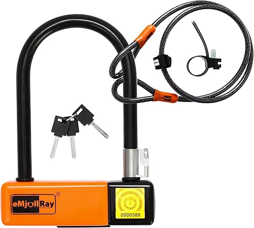 Cerradura en U de alta resistencia para scooter eléctrico, bicicleta, bicicleta plegable -0.394 in x 4 pies de bloqueo de cable de seguridad con