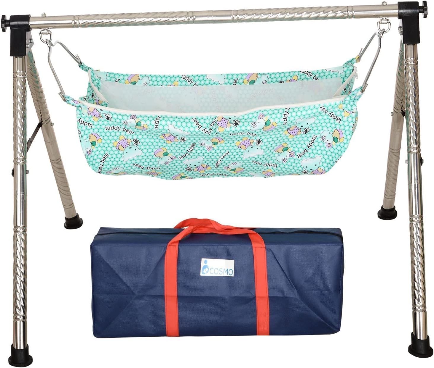 A TO Z HUB Boy's and Girl's Portable Folding/ghodiyu, with Free Cotton Cloth. (Super Folding Nri (Black))